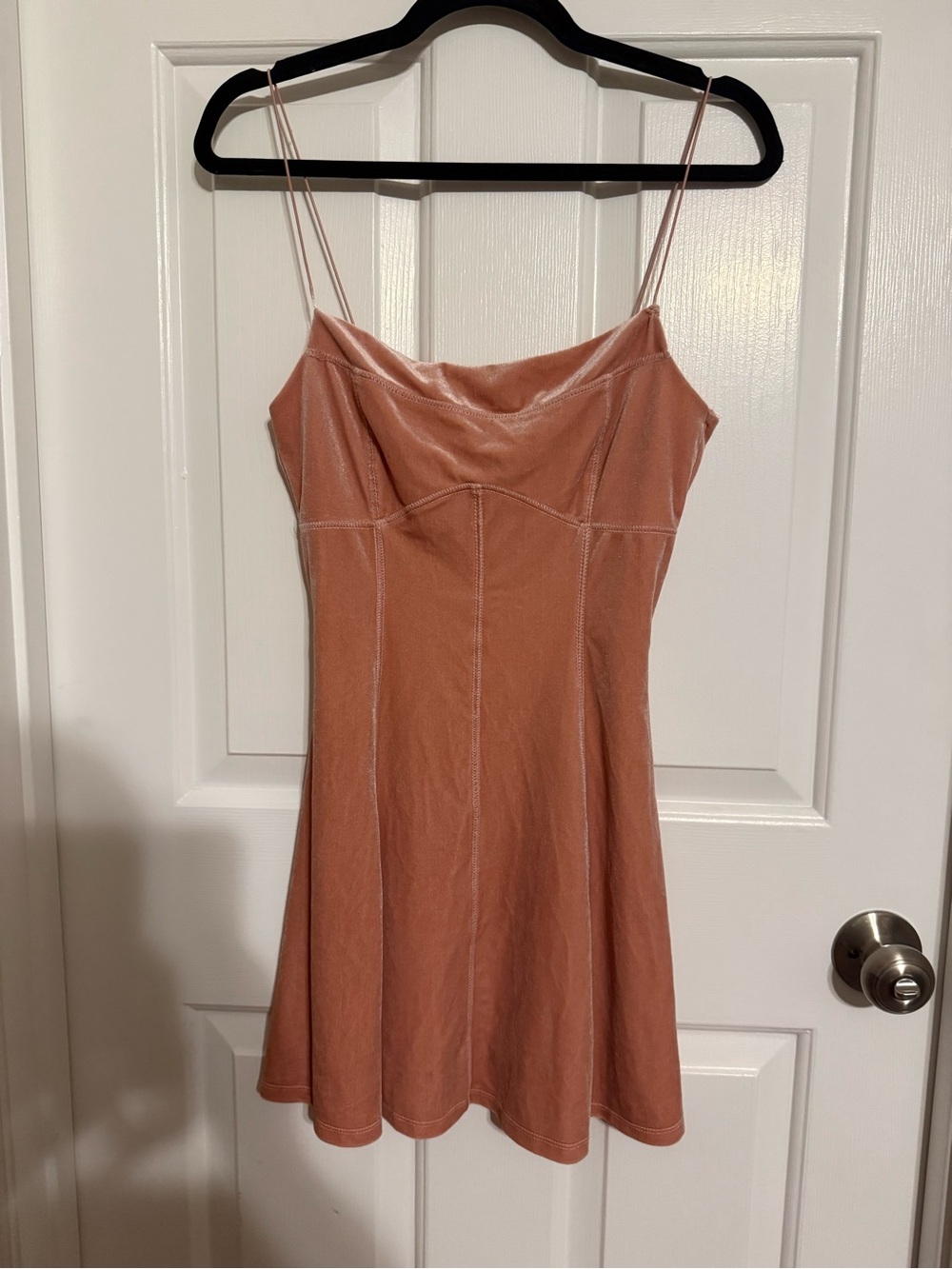 Urban Outfitters Pink Velvet Corset Seam Fit & Flare Mini Dress Medium
